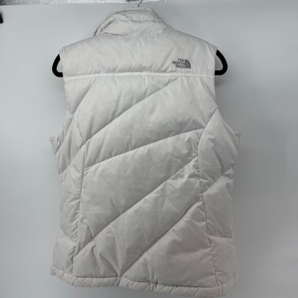 NORTH FACE 550 GOOSE DOWN PUFFER WHITE VEST WOMENS Large - Picture 7 of 7